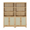 Sheridan Mid-Century Modern 31\" Bookcase Cabinet in Natural (7-Shelf) - Set of 2