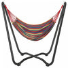Outsunny Patio Hammock with Stand, Fabric Outdoor Hammock Bed with Stand, Muti-Colored