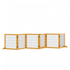 Pawhut Wooden Pet Gate, Dog Safety Barrier, Freestanding Foldable Fence, W/ 6 Panels, 2 Support Feet, For House Doorway Stairs, Small & Medium Dogs, Yellow
