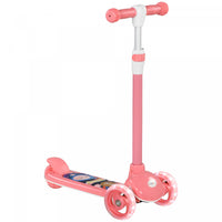 Qaba Kids Scooter, 3 Wheel Toddler Scooter With 3-level Adjustable Height, Rear-fender Brake, Led Light, Tpe Handlebar, For Boys And Girls Ages 2-6, Pink