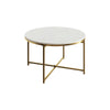 Gilded Round Coffee Table White Marble Tabletop