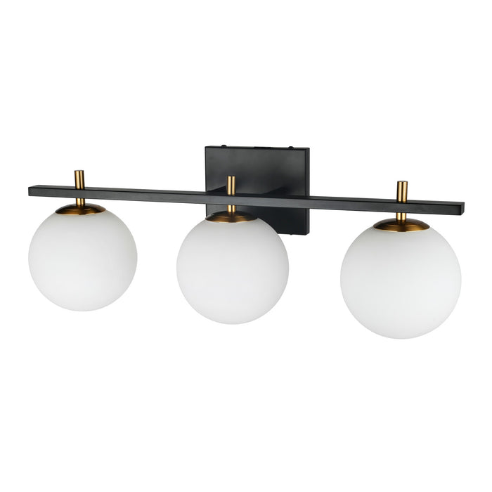Dainolite Vivaldi 3 Light Vanity Light Matte Black/Aged Brass Lamp