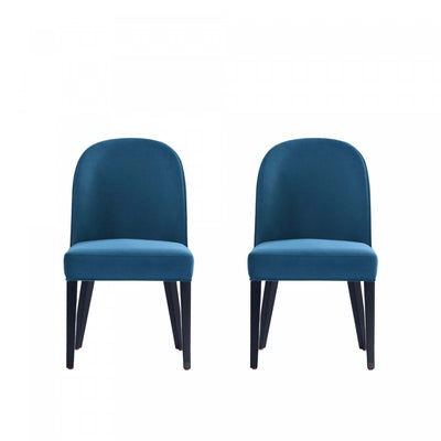 Hillman Modern Wood Upholstered Dining Chair in Blue - Set of 2 | Chaise de salle a manger moderne en bois Hillman avec revetement bleu - Lot de 2