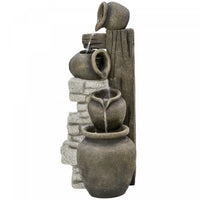 Outsunny Wine Jars Waterfall Fountain 4-tier Outdoor Fountain Water Feature