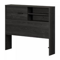 Fynn Bookcase Headboard With Storage - Gray Oak 