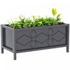 Outsunny Galvanized Planter Box with Drainage Holes, Metal Garden Bed for Flowers