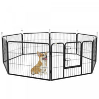 Pawhut Dog Playpen, Heavy-duty Metal Puppy Play Pen, Pet Exercise Fences For Outside And Indoor, Diy