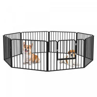Pawhut Heavy Duty Dog Playpen, Steel Dog Pen With Door, Pet Exercise Fence, Outdoor Indoor Diy Desig