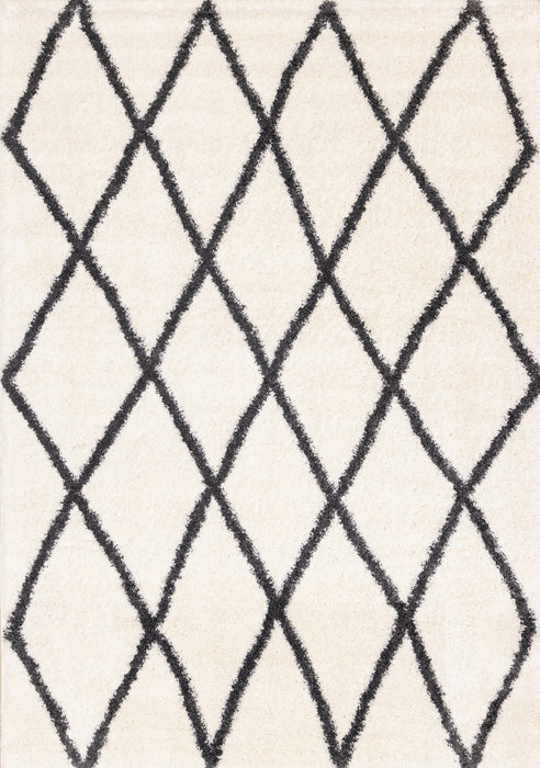Fairmont White Grey Trellis Rug, 5'3\" x 7'7\" Indoor Area Rug