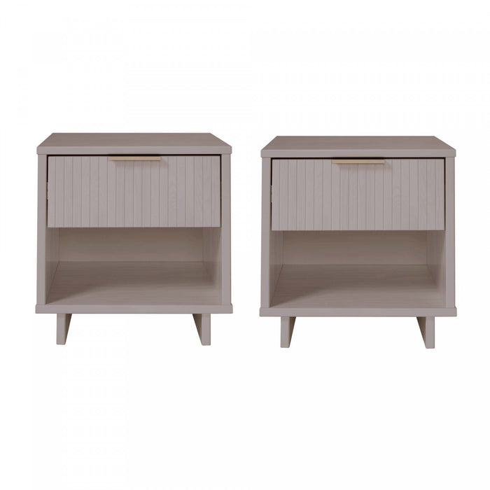Granville Modern 18\" Nightstand in Light Gray (1-Drawer) - Set of 2