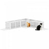 PawHut Cat Tunnel, Outdoor Cat Enclosure with Combinable Design, 8 Doors, 98\" Kitty Toys for Puppy, Pet, House, Window, Cage, White