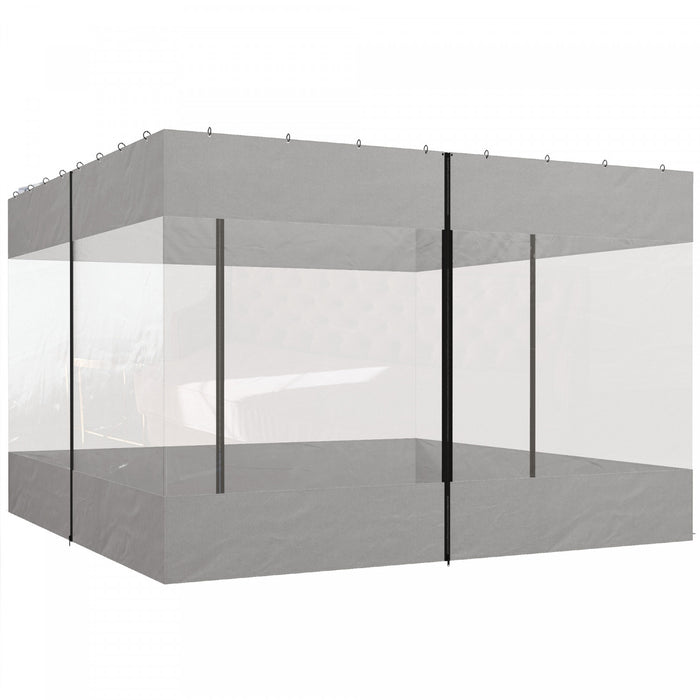 Outsunny Pergola Curtains With Large Windows For 10' X 10' Pergola, 4 Pack