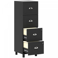 HOMCOM Lateral File Cabinet with 4 Drawer, Lock, for A4 Letter, Black
