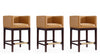 Kingsley Mid-Century Modern Wood Upholstered Counter Stool in Camel - Set of 3