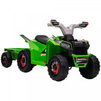 Aosom 6v Kids Atv Quad, Battery Powered Ride-On Electric Vehicle For Kids With Back Trailer, Wear-re