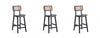 Versailles Industry Chic Cane Back Wood Counter Stool in Black and Natural - Set of 3