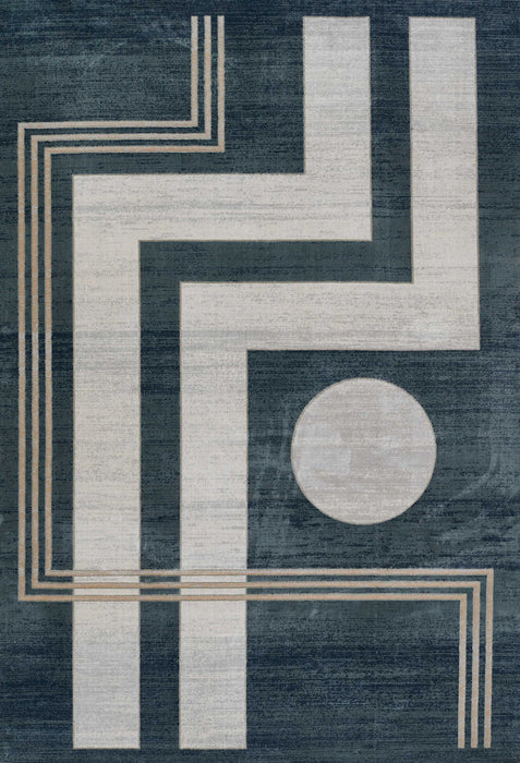 Erisa Contemporary 7'9\" x 9'10\" Area Rug in Blue Indoor Area Rug