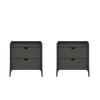 Coney Mid-Century Modern 20\" Nightstand in Charcoal Gray (2-Drawer) - Set of 2