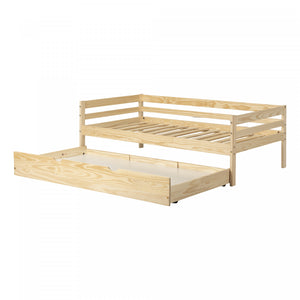 Sweedi Solid Wood Daybed With Trundle Bed Natural Wood - South Shore