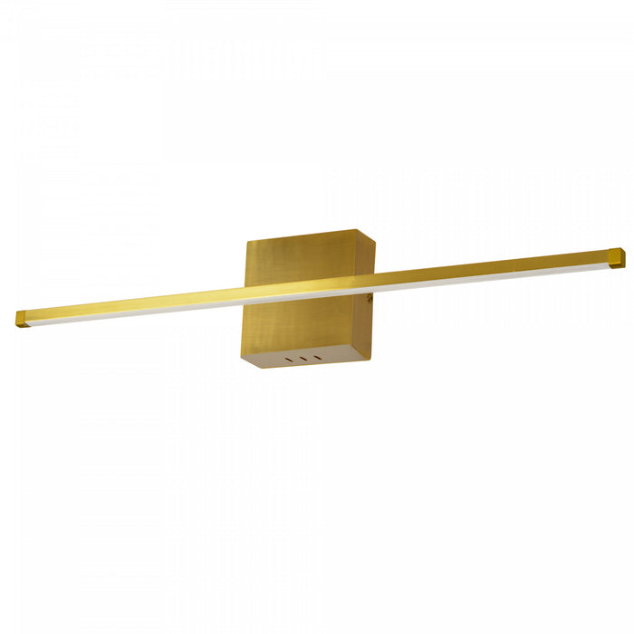 Dainolite Array LED Wall Sconce Horizontal 30w Aged Brass White Acrylic Diffuser Lamp