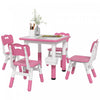 Qaba 5 Pieces Kids Table And Chair Set, Height Adjustable Toddler Table And Chair Set, Activity Tabl|Qaba Ensemble Table Et Chaises Pour Enfants 5 Pieces, Ensemble Table Et Chaises Reglables En Hauteur