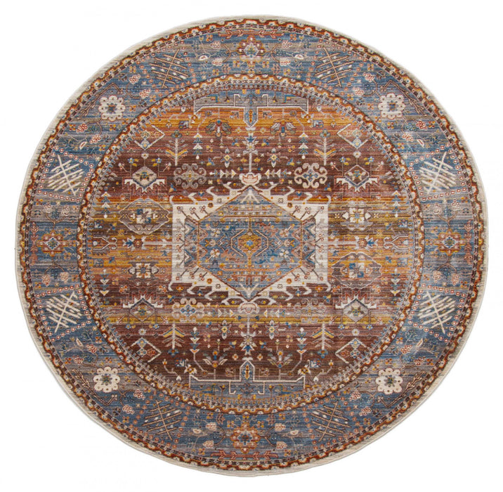 Dulce Traditional 5'0\" x Area Rug in Multi Indoor Area Rug