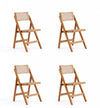 Pullman Industry Chic Wood Folding Chair in Natural - Set of 4 Dining Chair