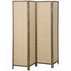 HOMCOM Handwoven 4 Panel Privacy Screen, 6 FT Folding Room Divider, Brown