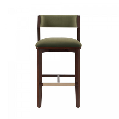 Patricia Modern Wood Upholstered Barstool in Turtle Green Bar Stool | Tabouret de bar moderne Patricia en bois avec revetement en tissu vert tortue