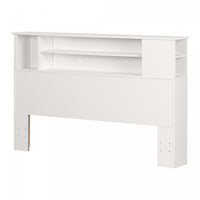 Vito Bookcase Headboard With Storage - Pure White 