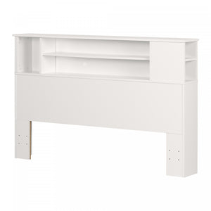Vito Bookcase Headboard With Storage - Pure White 