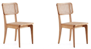 Manhattan Comfort Set of 2 Giverny Dining Chairs - Natural Cane