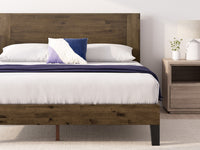 Tonja Wood Platform Bed with Headboard in Brown - King Size 
