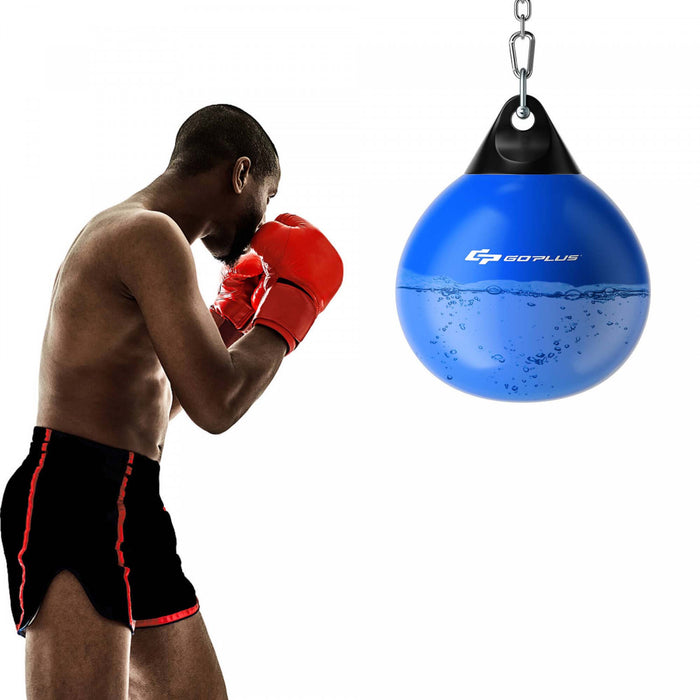 Goplus 18\" 110lbs Heavy Water Filled Punching Aqua Training Boxing Bag Home Gym Hook Blue