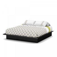Step One Platform Bed with Moulding Pure Black - South Shore King Bed 