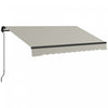 Outsunny 8' X 6.5' Patio Retractable Awning Sunshade Shelter, Light Grey