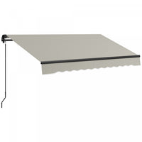 Outsunny 8' X 6.5' Patio Retractable Awning Sunshade Shelter, Light Grey