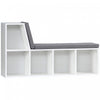 HOMCOM 5-Cubby Bookcase with Cushioned Reading Nook, Grey
