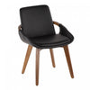 LumiSource Cosmo Faux Leather Mid-Century Dining Chair - Walnut/Black