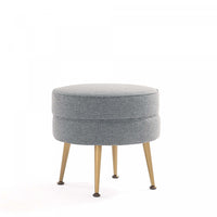 Bailey Mid-Century Modern Upholstered Accent Ottoman in Gray 