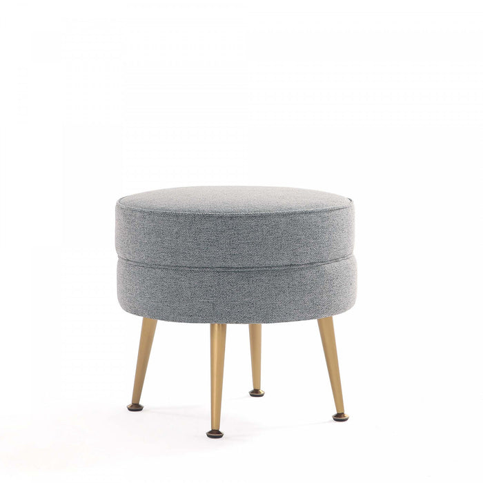 Bailey Mid-Century Modern Upholstered Accent Ottoman in Gray