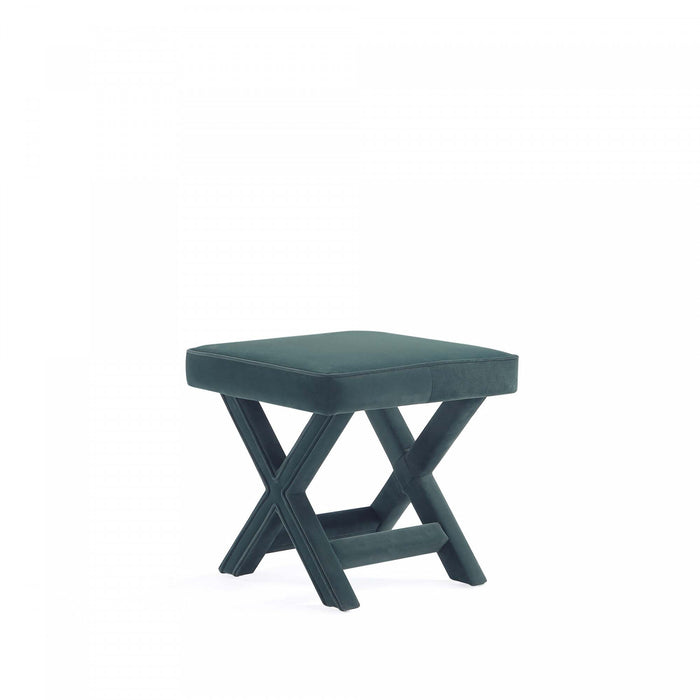 Abigail Mid-Century Modern Upholstered Velvet Accent Bench in Forest Green