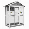 Pawhut 65" Bird Cage Large Wooden Aviary For Canary With Standing Pole Nest Slide-out Tray, For Indo|Pawhut 65" Cage A Oiseaux Grande Voliere En Bois Pour Canari Avec Plateau Coulissant Nid De Poteau D
