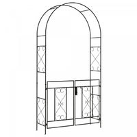 Outsunny 7.6ftmetal Garden Arch W/ Double Gate, Garden Arbor Trellis, Black