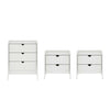 Coney Mid-Century Modern 3-Piece Dresser Set in White