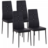 HOMCOM Dining Chairs Set of 4, Faux Leather Side Chairs with High Back