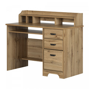 Versa Computer Office Desk With Hutch - Nordik Oak 