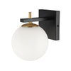 Dainolite Vivaldi 1 Light Wall Sconce Matte Black/Aged Brass Lamp