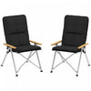 Outsunny Folding Camping Chairs 2 Pack Outdoor Padded Recliner W/carry Bag