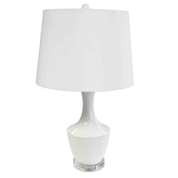 Dainolite Goliath 1 Light Ceramic Oversized Table Lamp White Finish Drum Shade